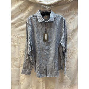 NWT Baird McNutt Slim Fit Striped Blue/White Button Down XL